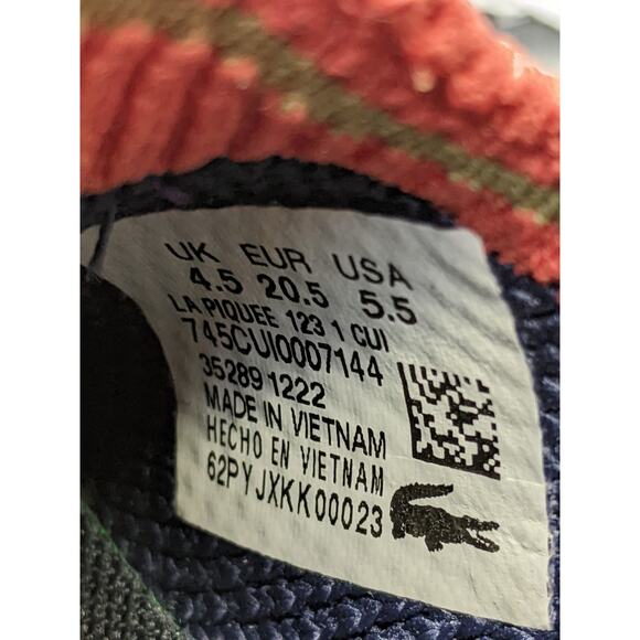 Lacoste Unisex-Child Infant's La Piquee Sneaker Navy/Red, 5.5 - Picture 9 of 9